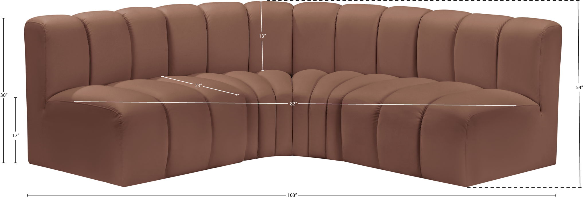 Arc - Faux Leather 4 Piece Corner Modular Sofa