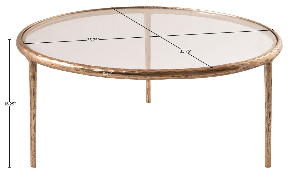Evren - Glass Top And Aluminum Base Coffee Table