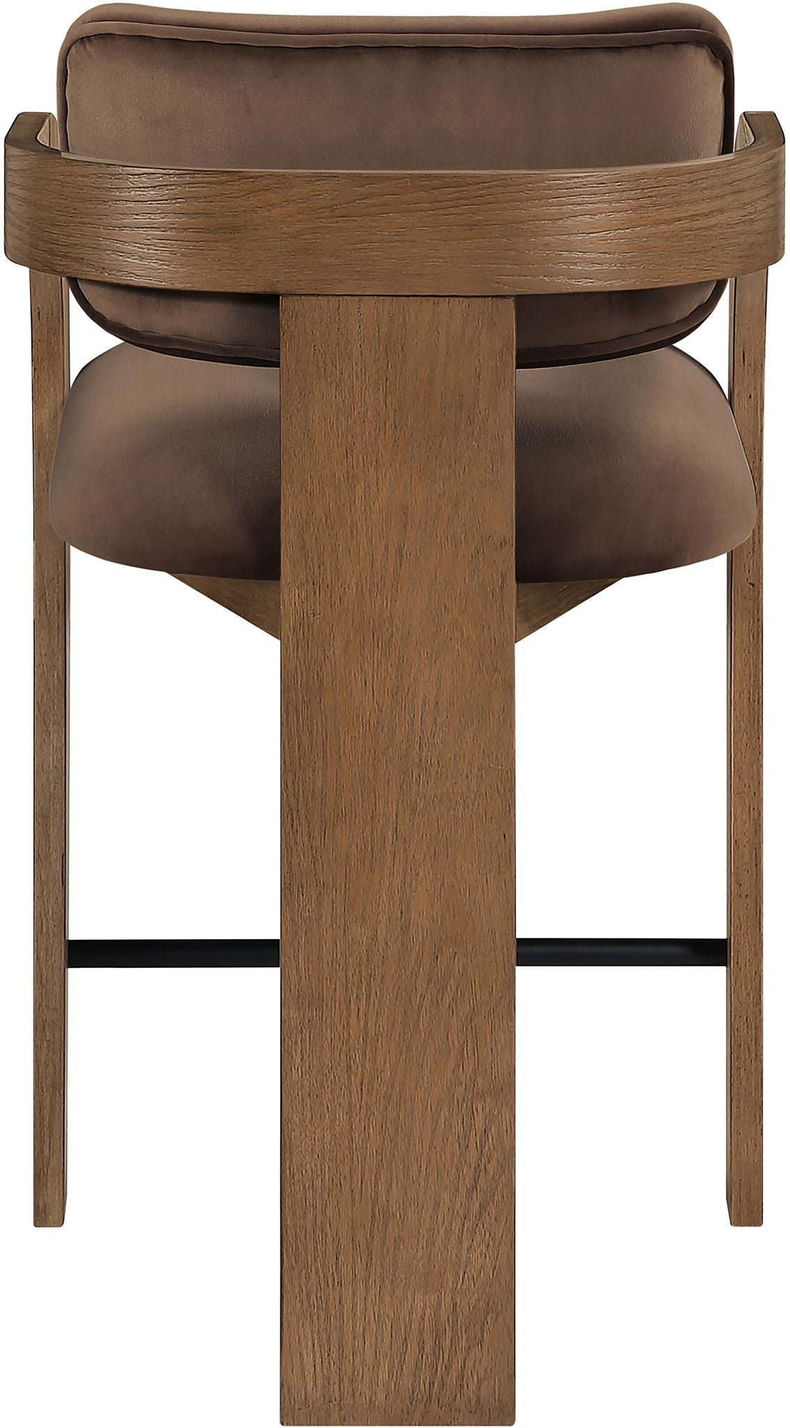 Cedra - Velvet Performance Fabric Upholstered Counter Stool - Brown Frame