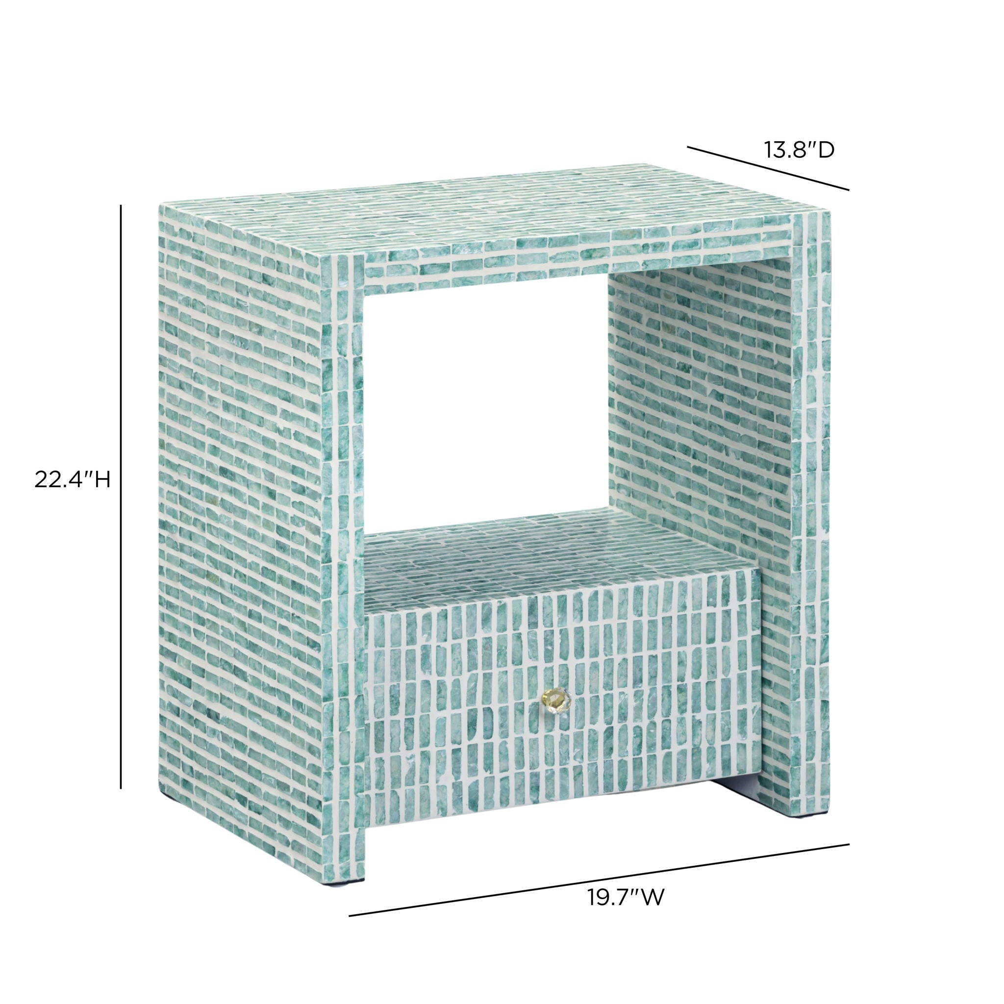 Tia - Mother Of Pearl Nightstand - Blue