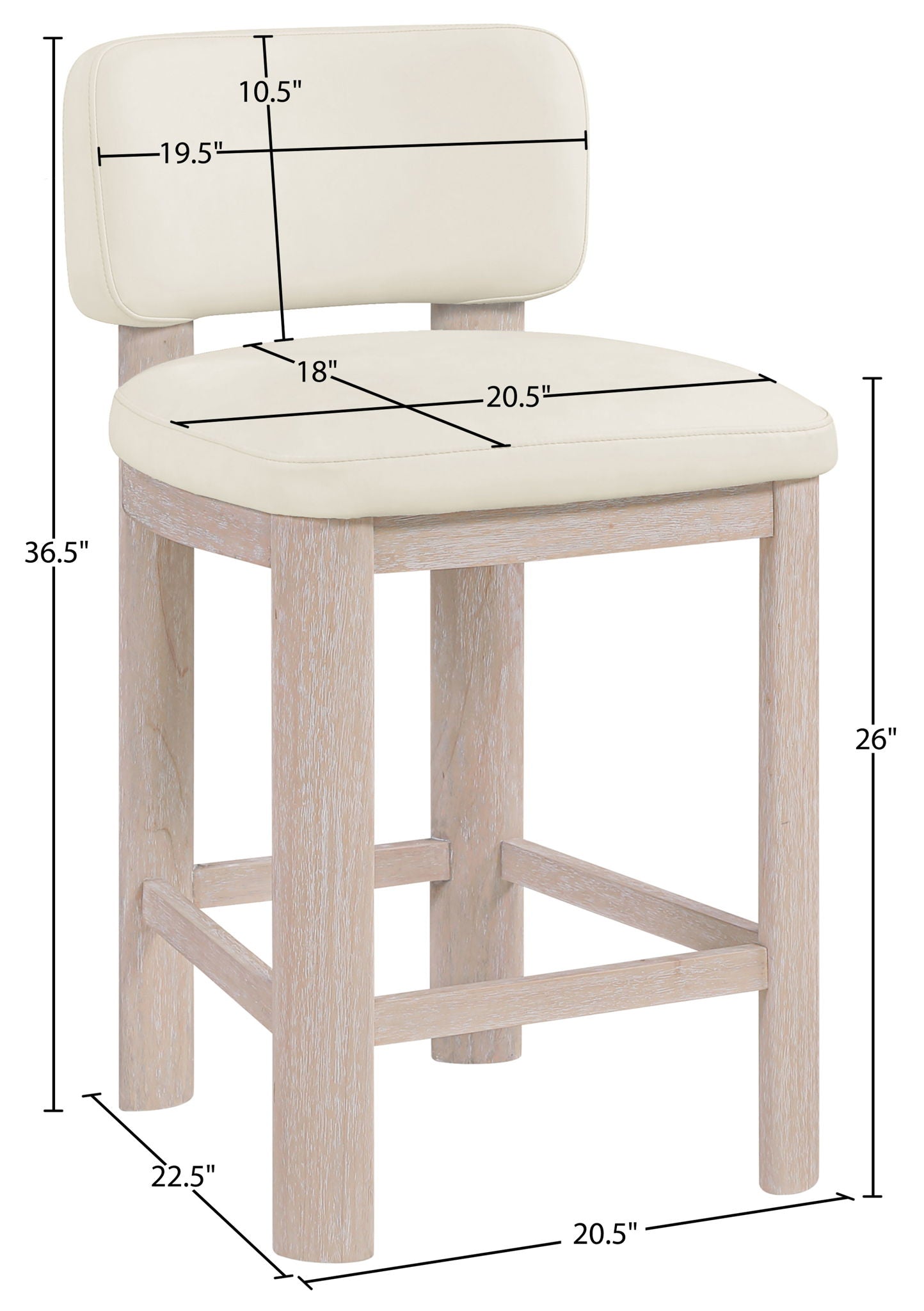 Paloma - Faux Leather Upholstered Counter Stool (Set of 2)