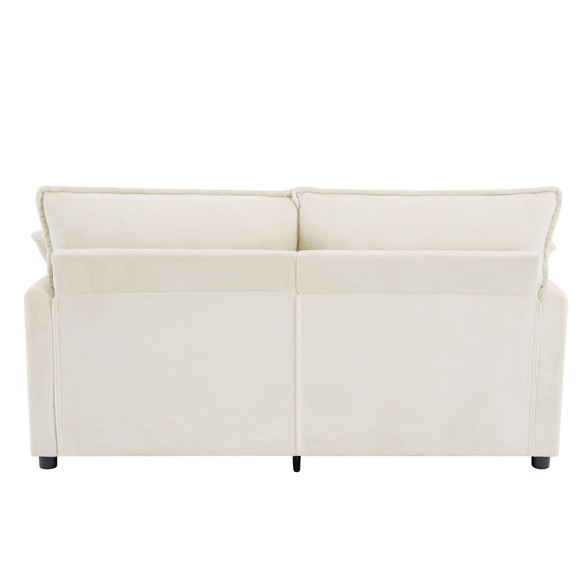 Modern Loveseat Sofa, Upholstered Couch With Side Storage Pockets