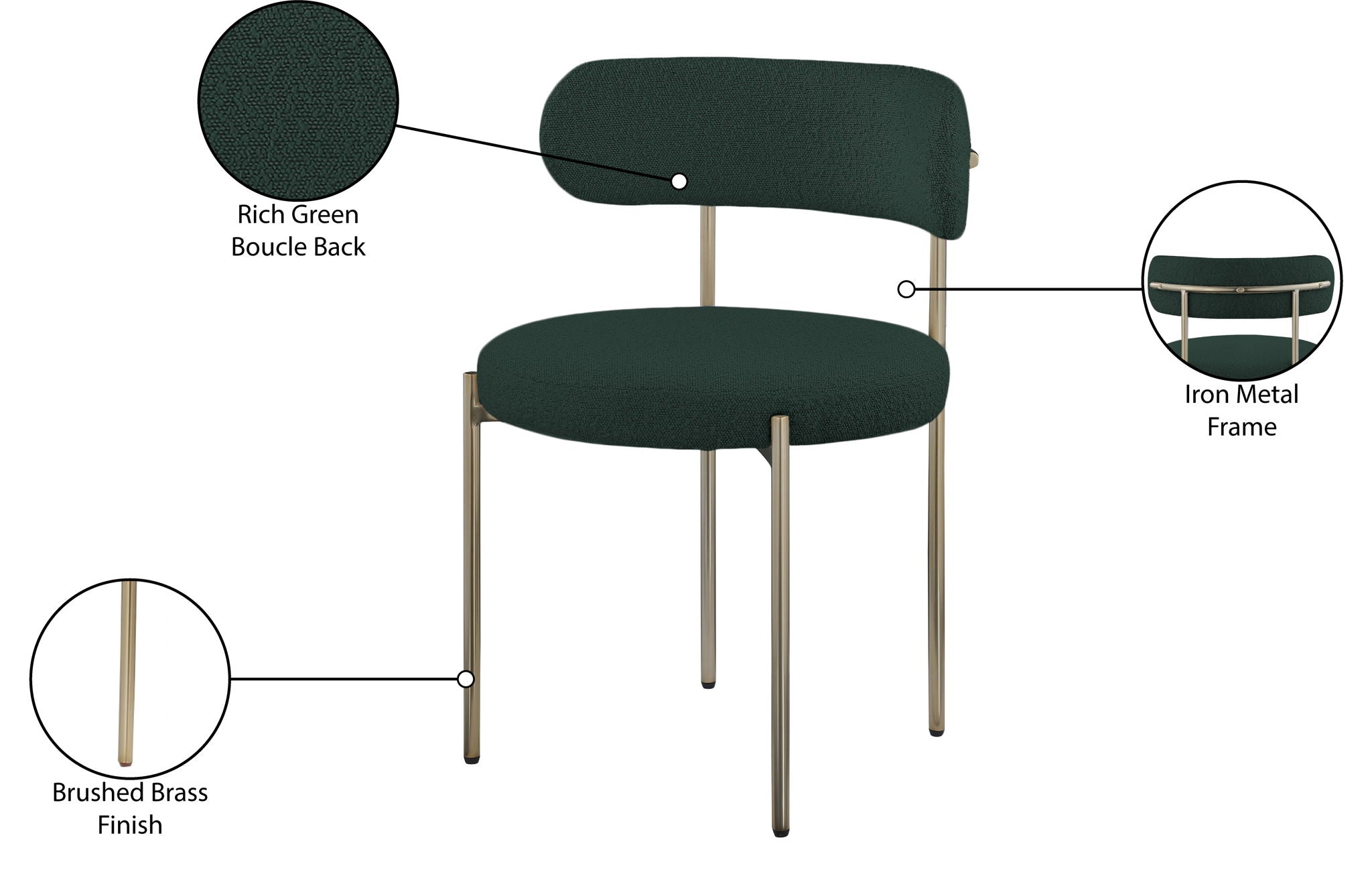 Beacon - Boucle Fabric Dining Chair (Set of 2)