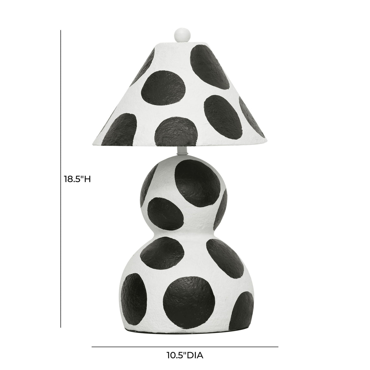 Lerici - Papier Mache Table Lamp - Black And White