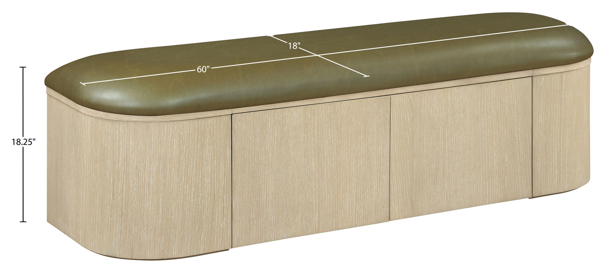 Velden - Upholstered Storage Bench With Stained Natural Base
