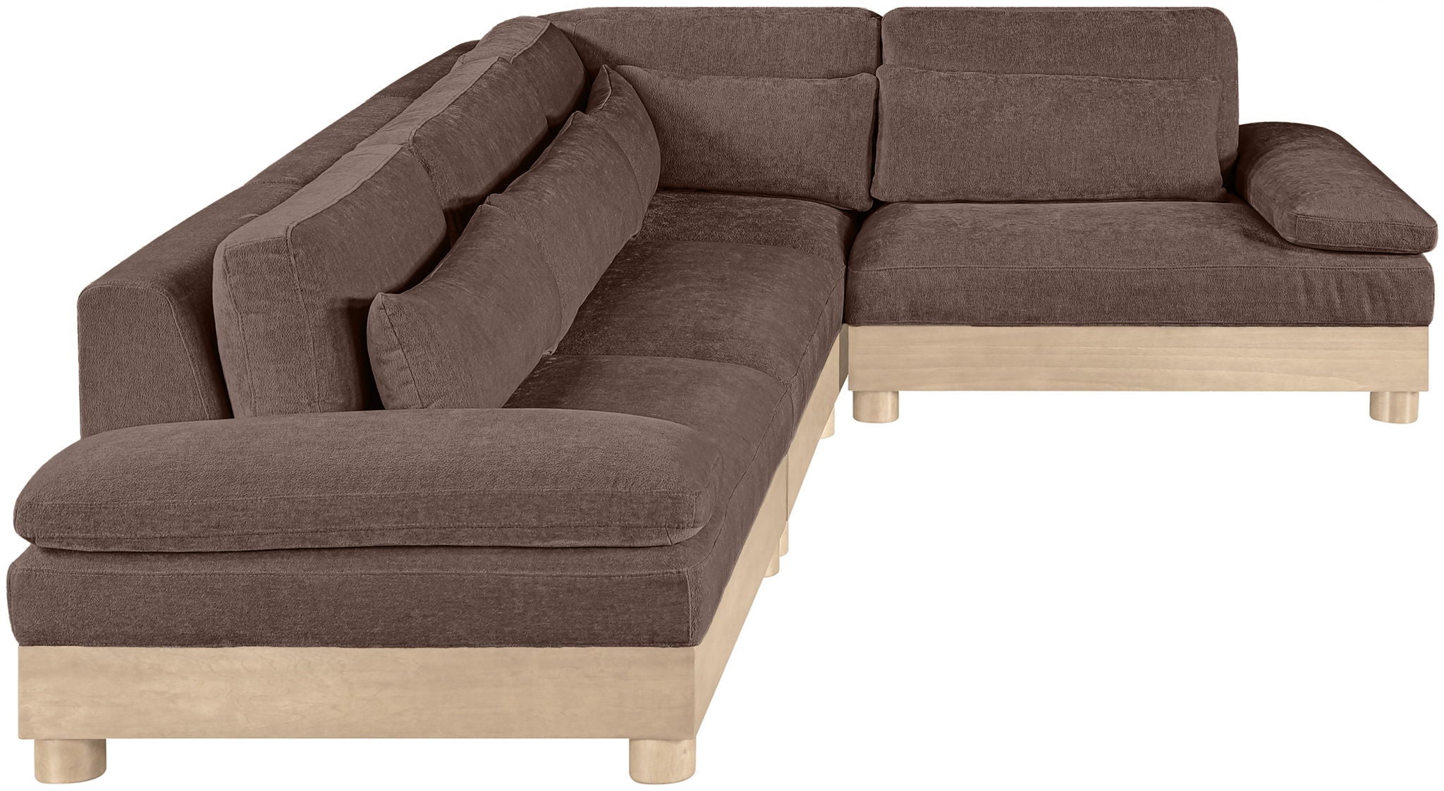 Turin - Chenille Fabric Upholstered Modular Sectional - Brown