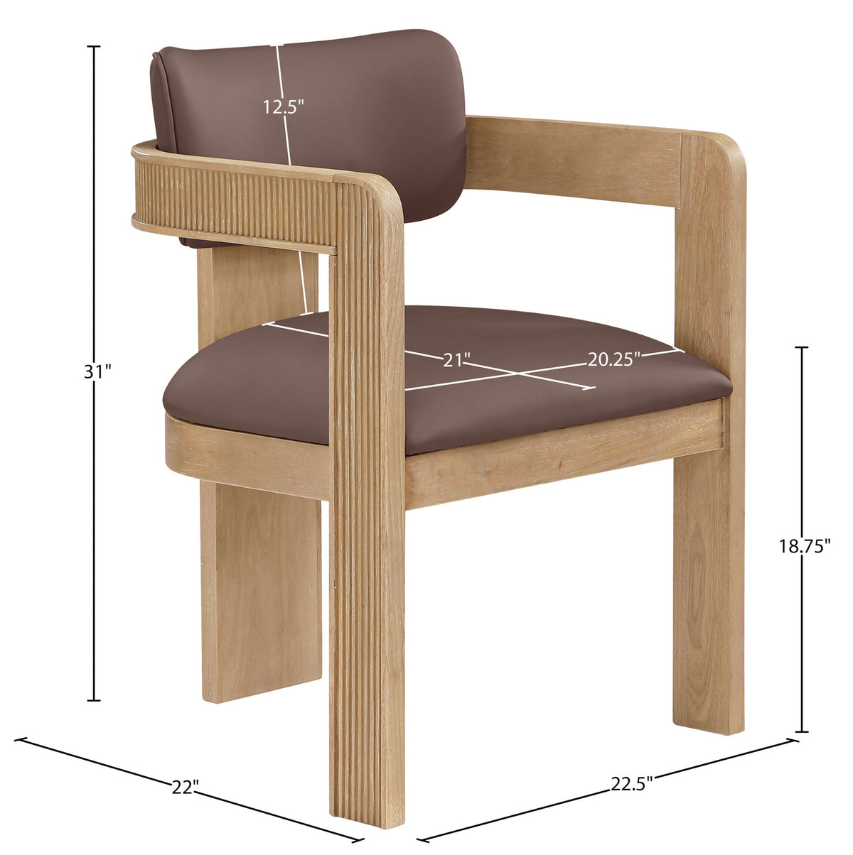Sacha - Vegan Leather Upholstered Dining Chair With Natural Base (Set of 2)