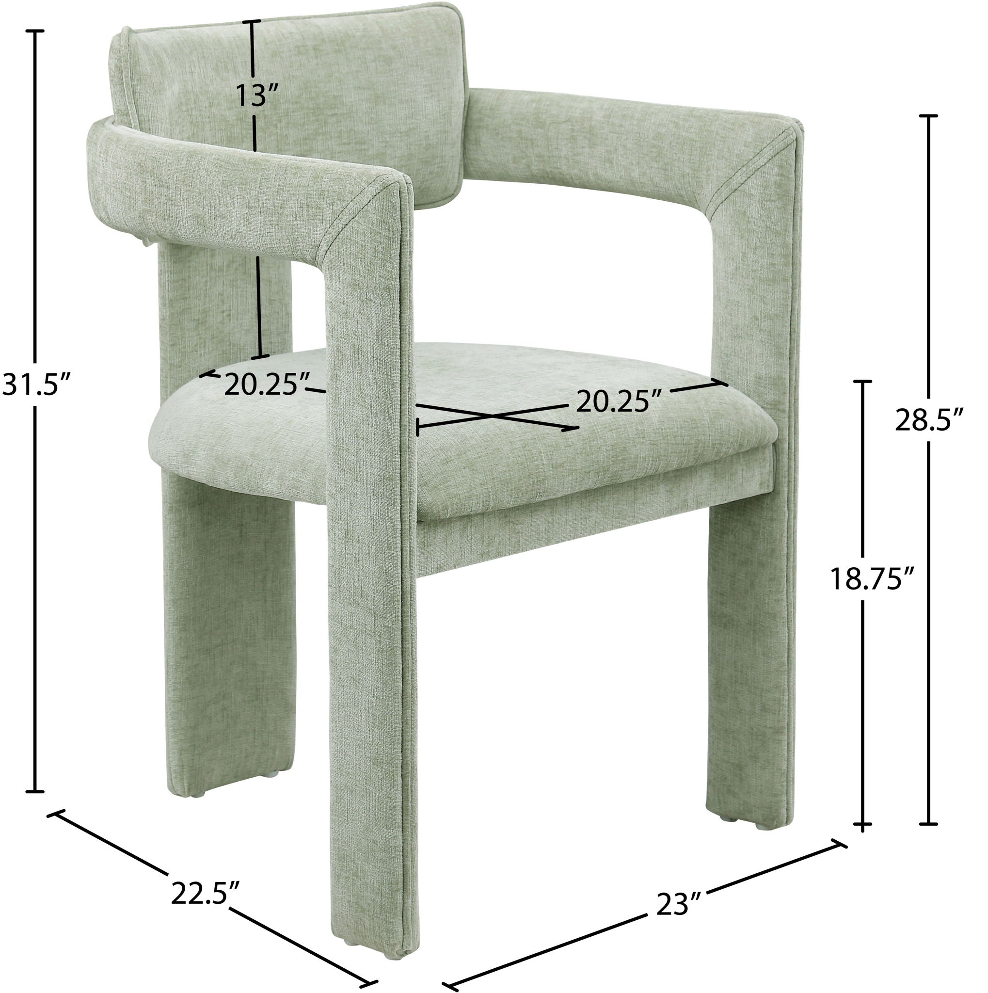 Brenda - Chenille  Dining Chair (Set of 2)