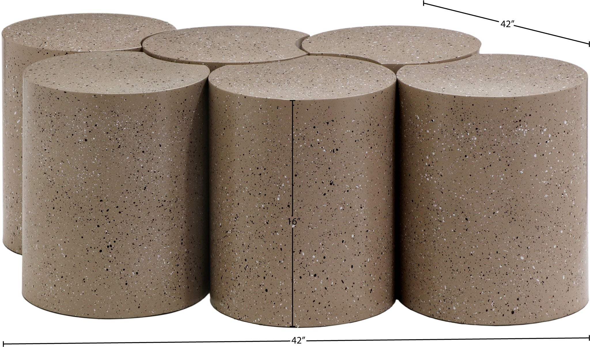 Dimple - 6 Piece Modular Coffee Table - Terazzo Finish