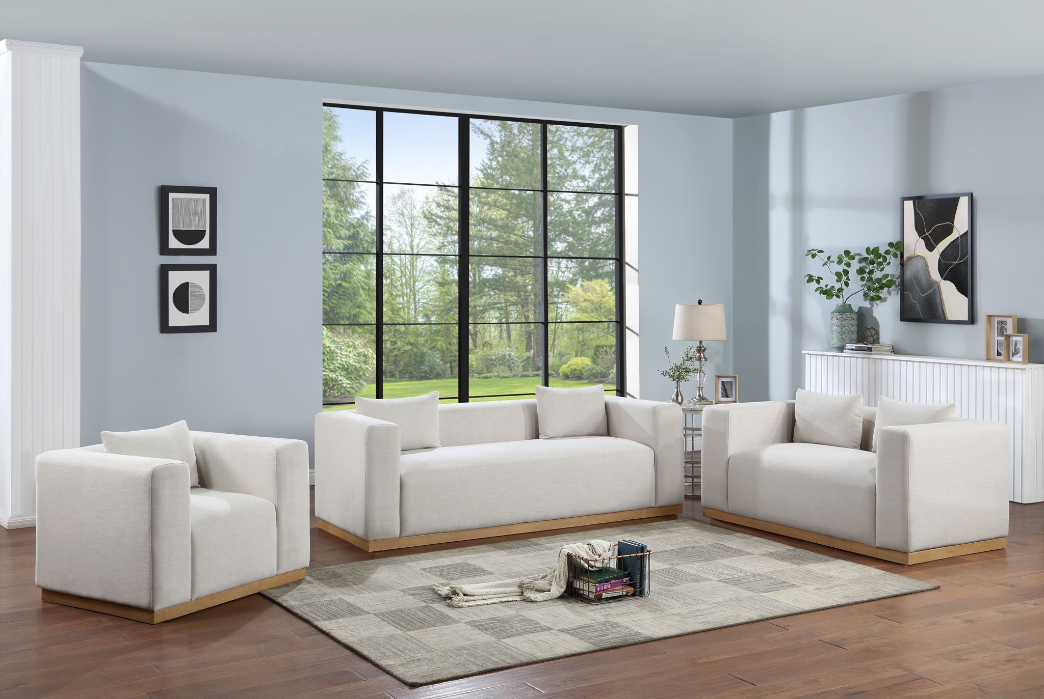 Alfie - Linen Textured Fabic Loveseat