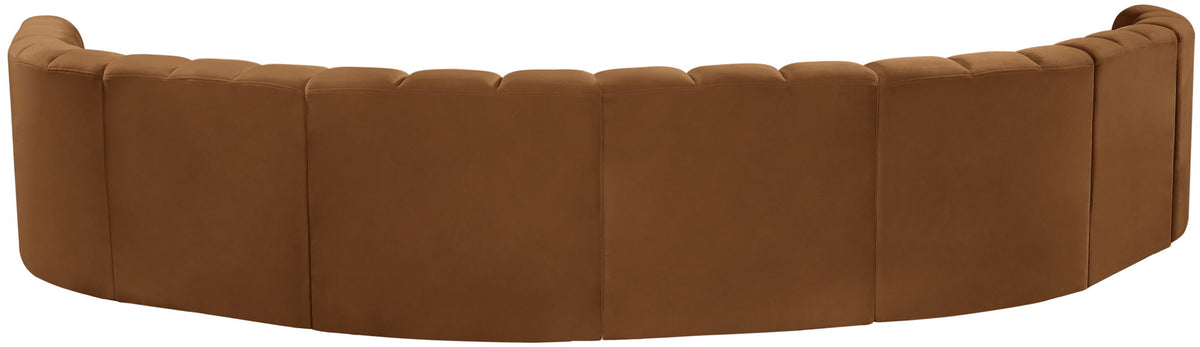 Arc - Velvet 8 Piece U-Shaped Modular Sofa - Saddle