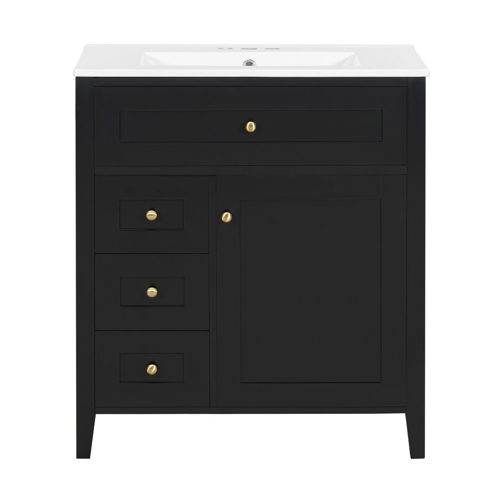 Bathroom Vanity With Sink, 3 Drawers And Adjustable Shelf, Freestanding Storage Unit
