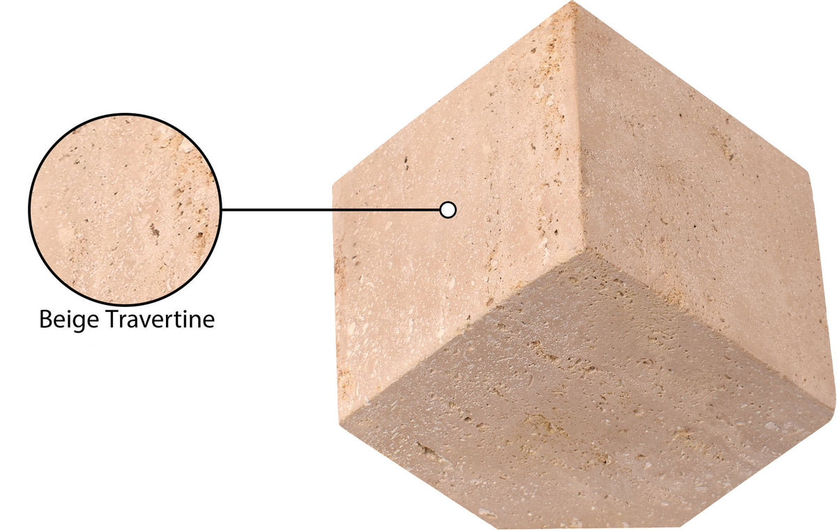 Block - Travertine Decorative Cube - Natural