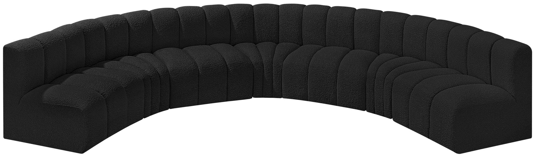 Arc - Boucle Fabric 7 Piece U-Shaped Modular Sofa