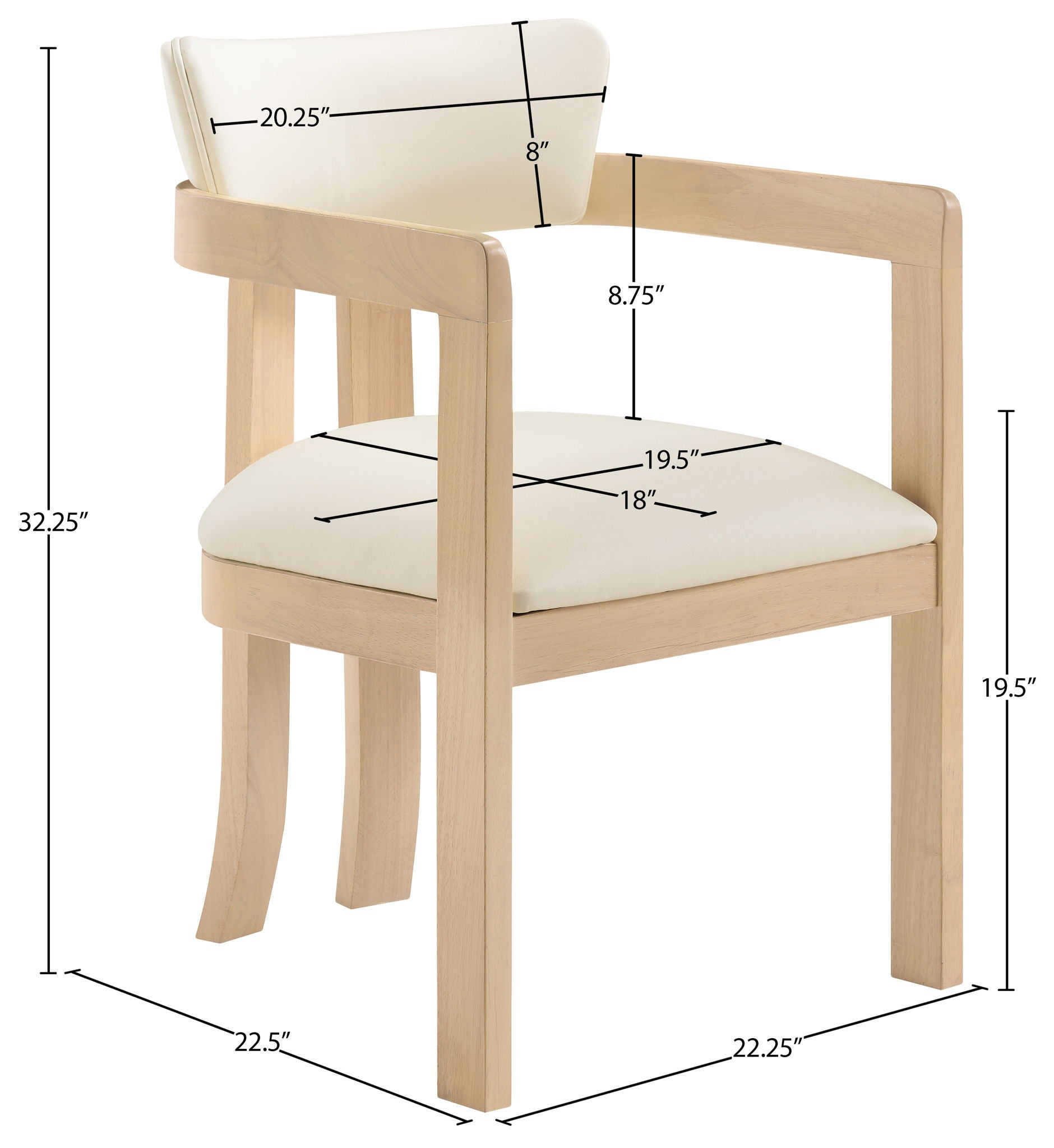 Lavrin - Vegan Leather Dining Arm Chair (Set of 2) - Natural Base