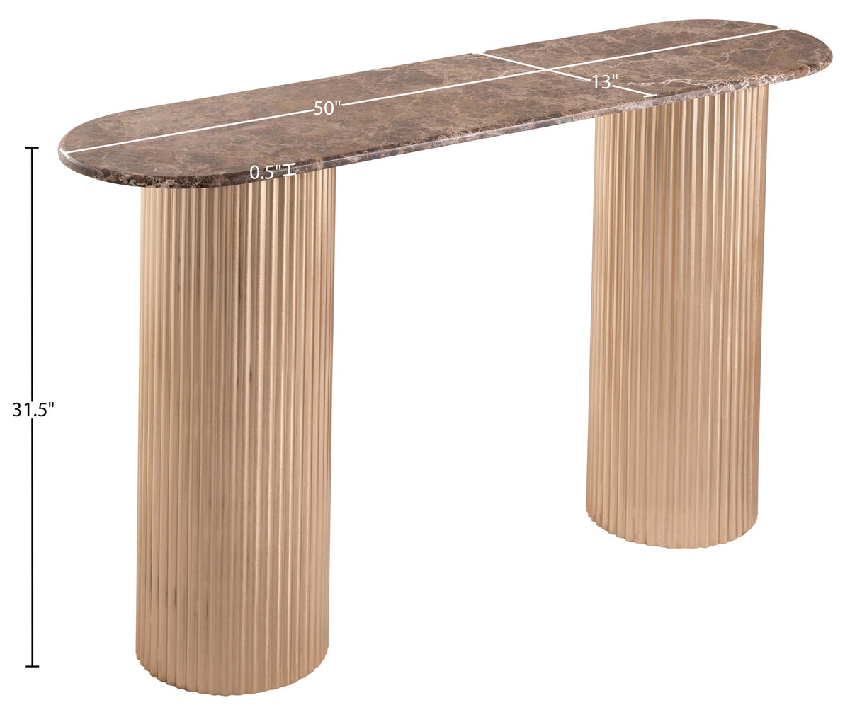 Cindra - Genuine Marble Top And Iron Base Console Table