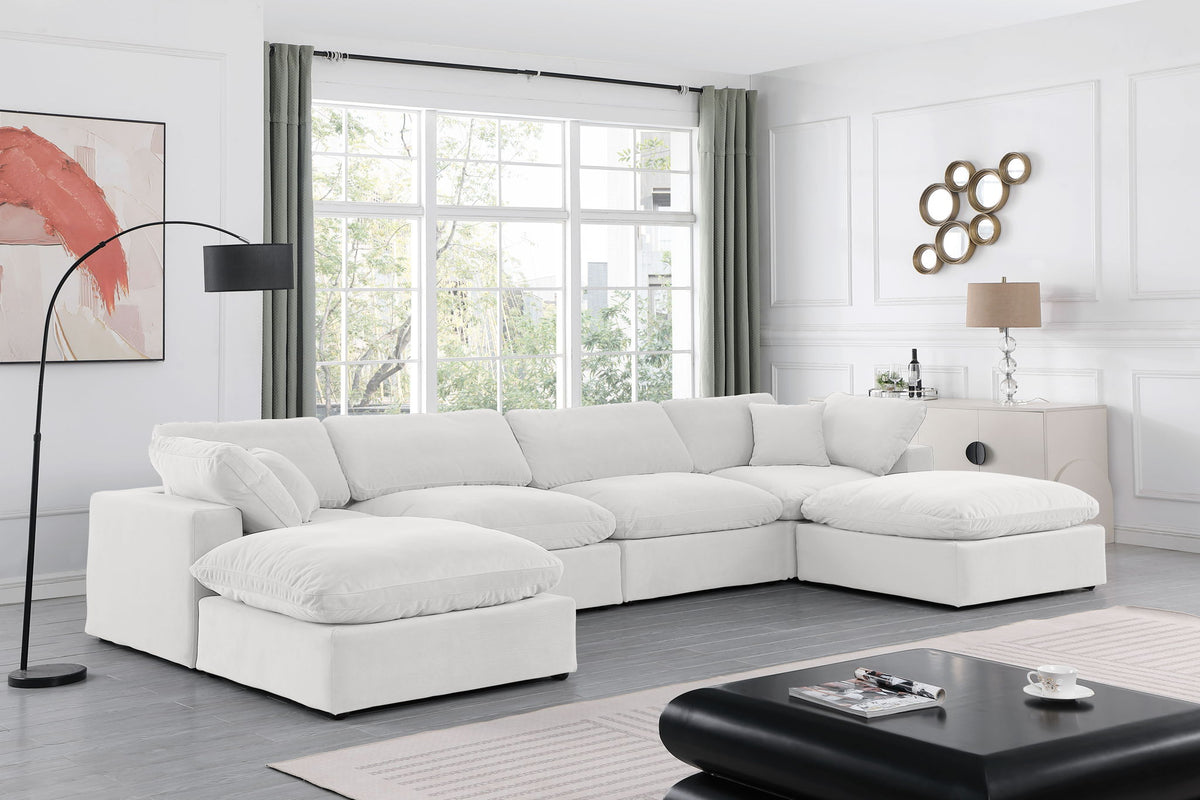 Comfy - 6 Piece Velvet Modular Double Chaise Sectional