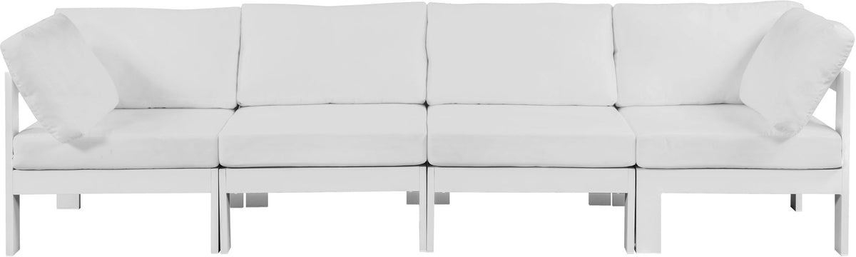 Nizuc - Outdoor Patio 4 Seat Modular Sofa With White Frame