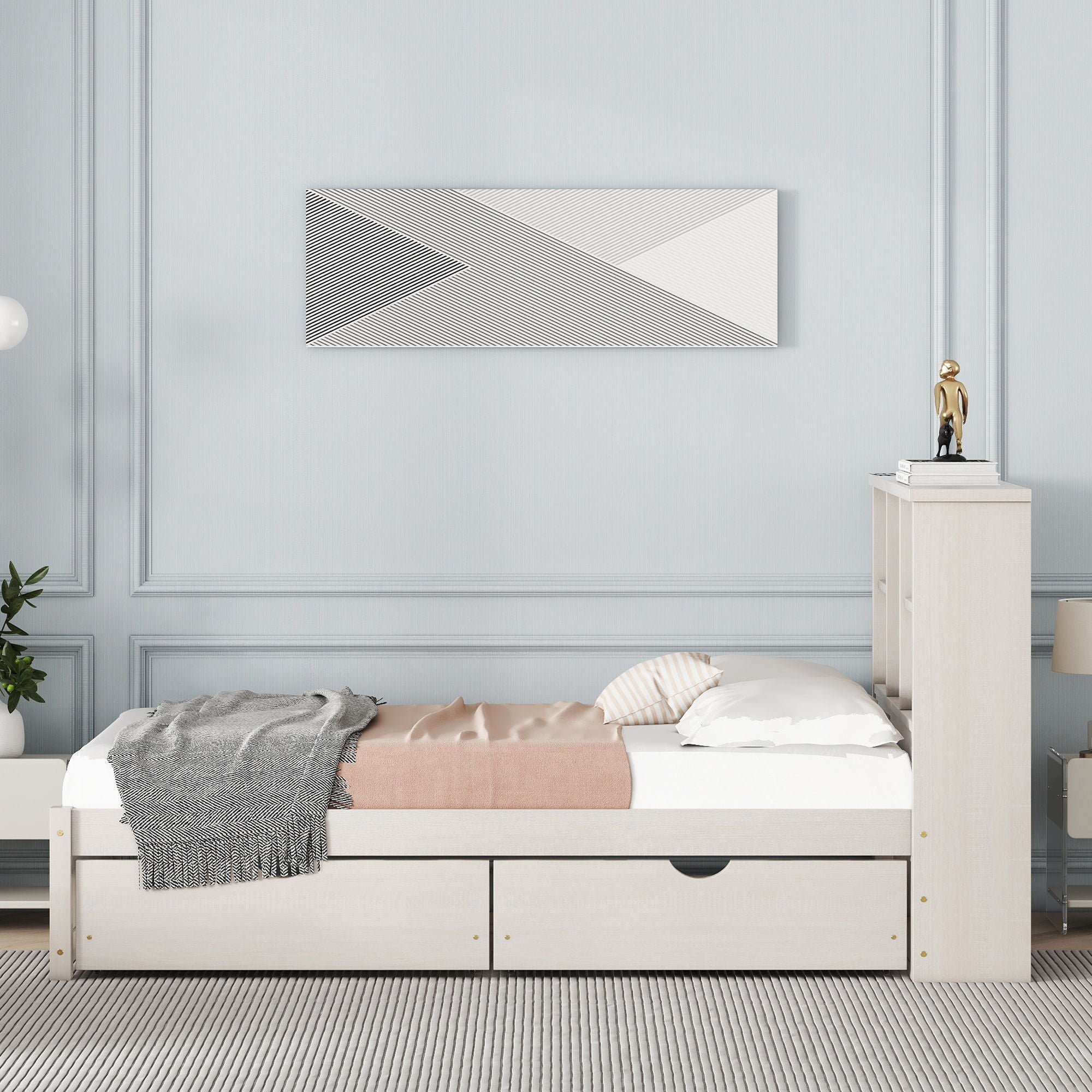 Bed Frame With Built In USB Port And 2 Drawers