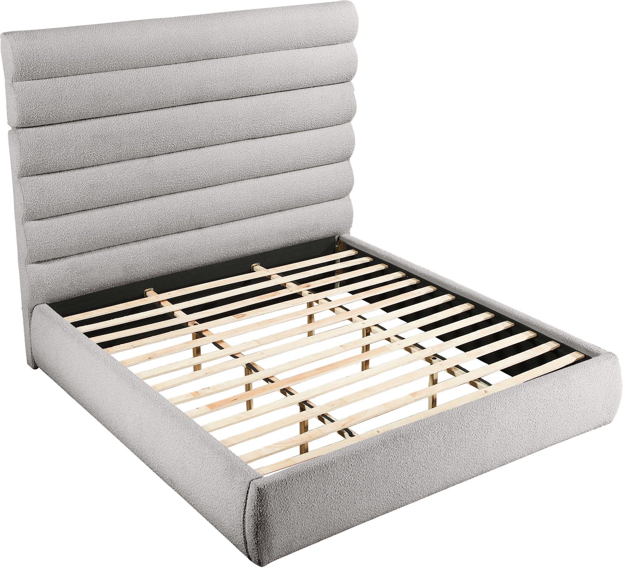 Adam - Boucle Fabric Bed With 70.5" Headboard