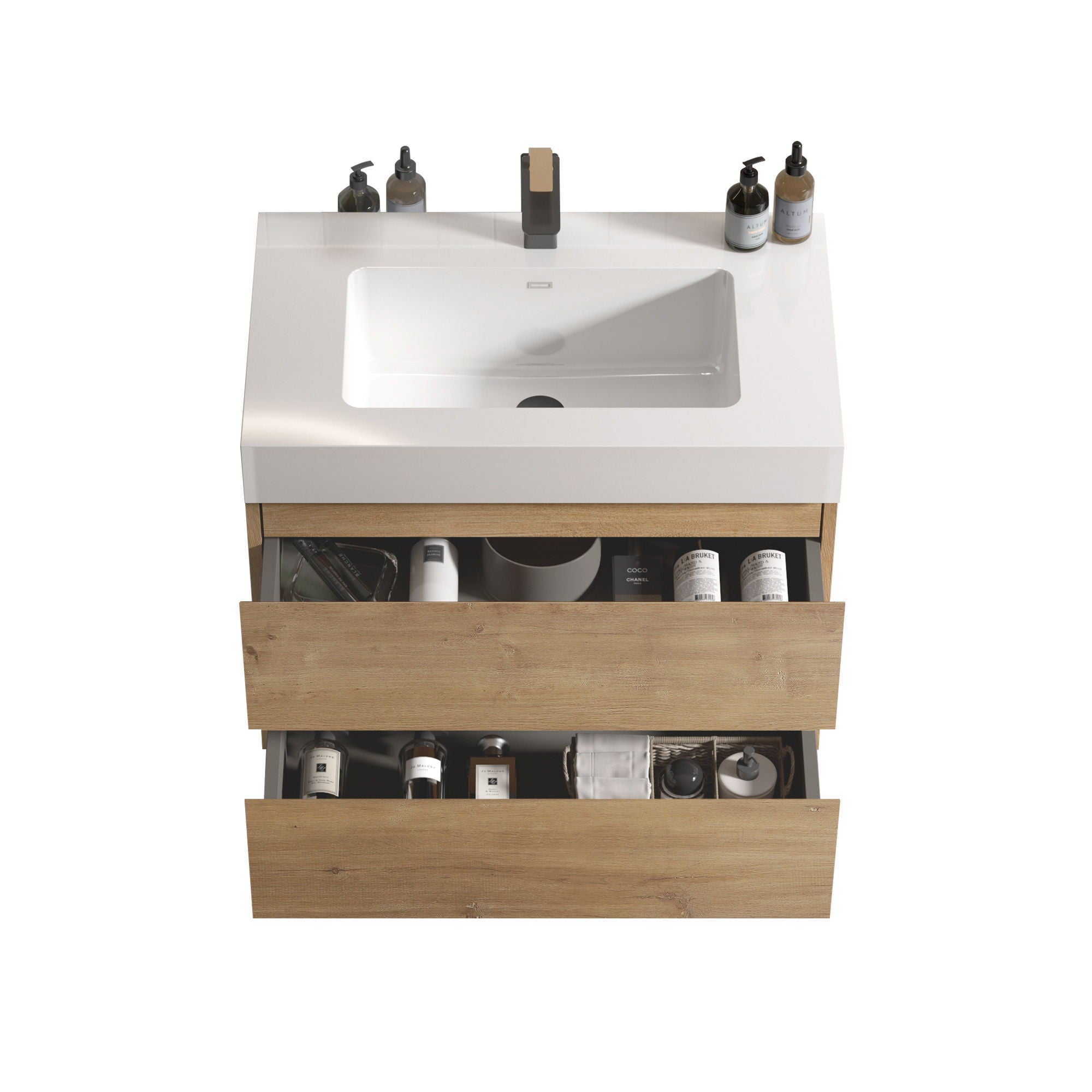 Alice - Bathroom Vanity With Sink, Large Storage, Wall Mounted, Floating