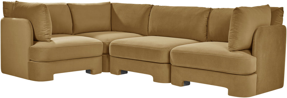 Hammond - Velvet Performance Fabric Upholstered 4 Piece Sectional