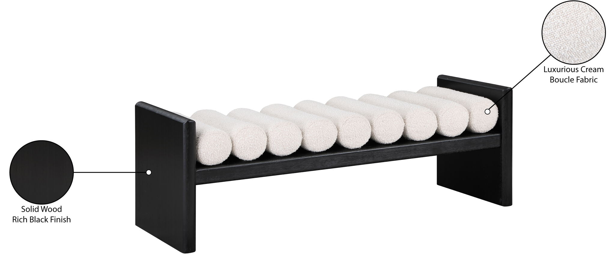 Waverly - Bench With Black Frame