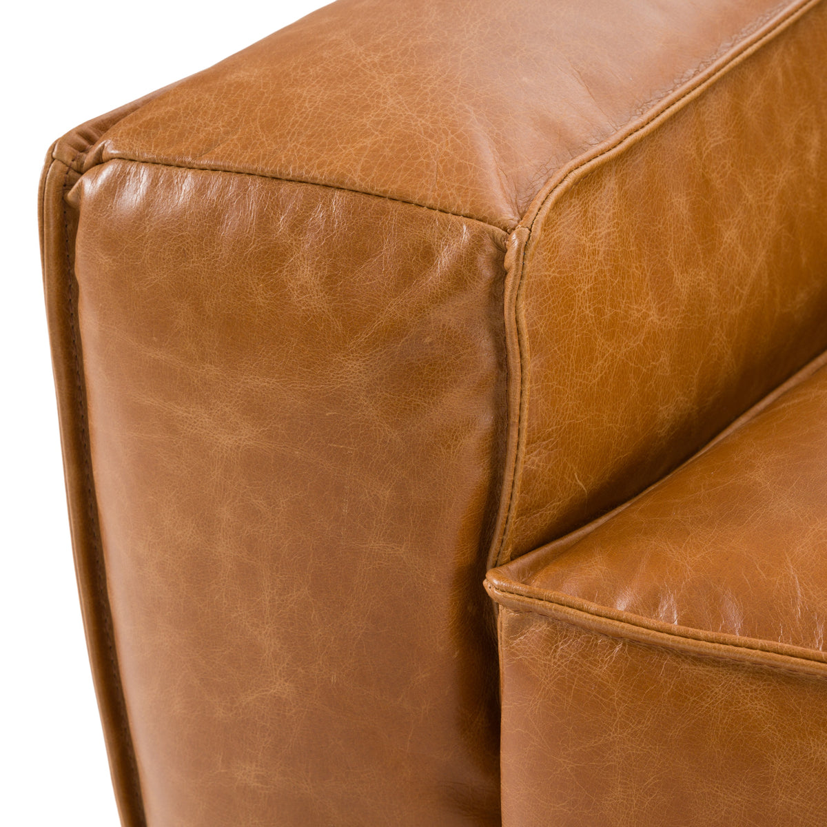 Cambria - Modern Cognac Leather Sofa