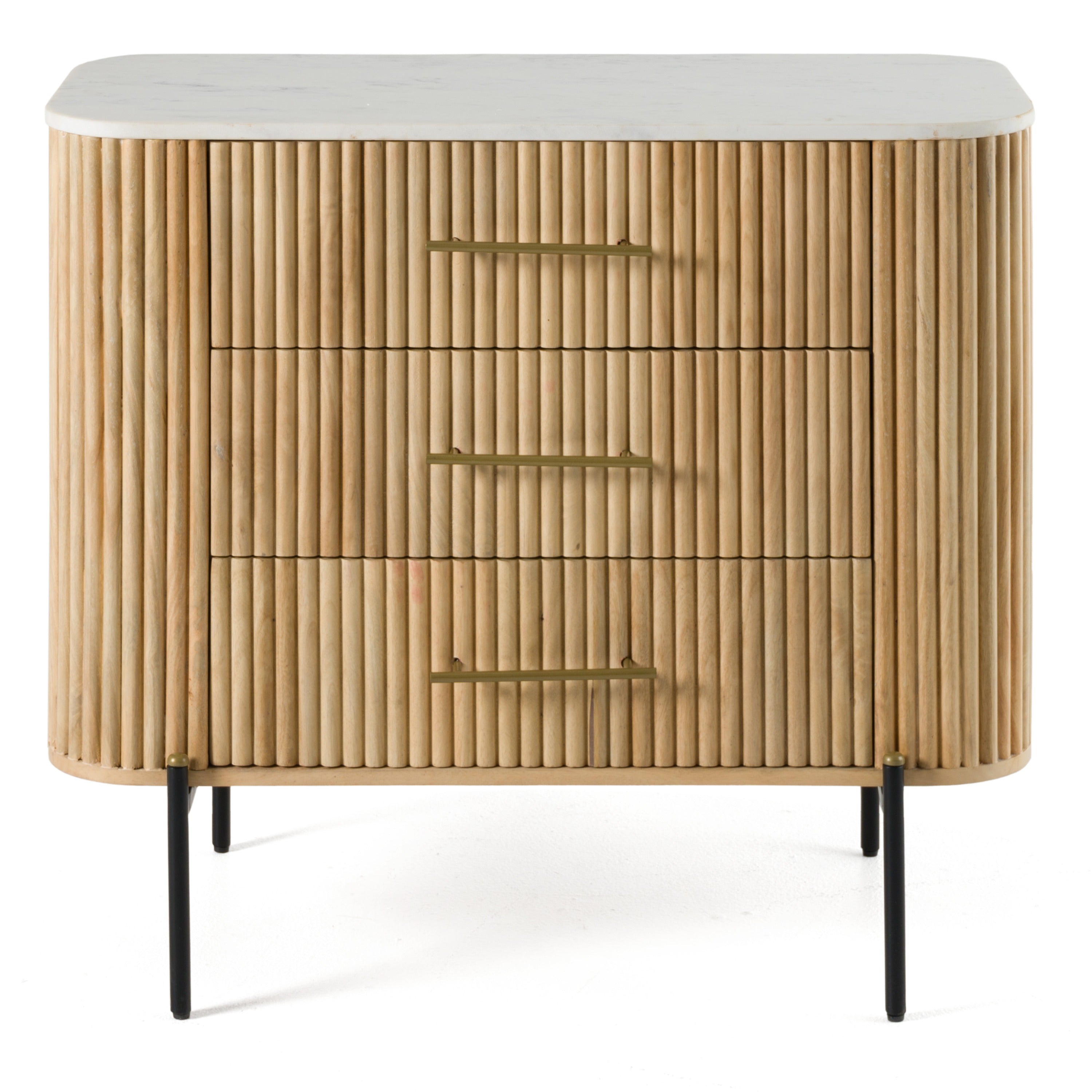 Modrest - Cambridge White Marble & Mango 3 Drawer Dresser