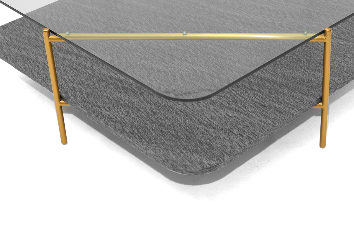 Cari - Glam Gold + Glass Coffee Table