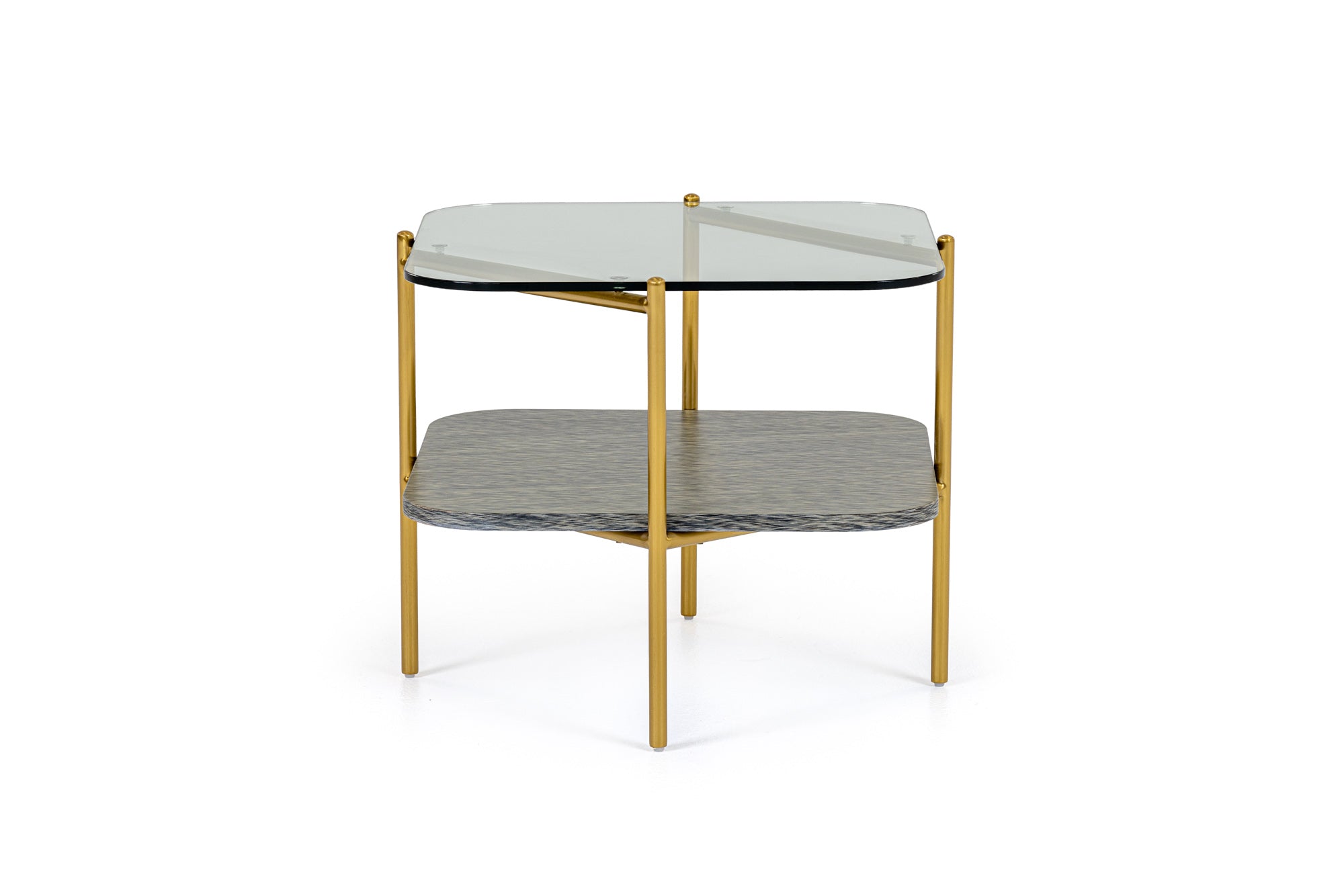 Modrest Cari - Glam Gold + Glass End Table