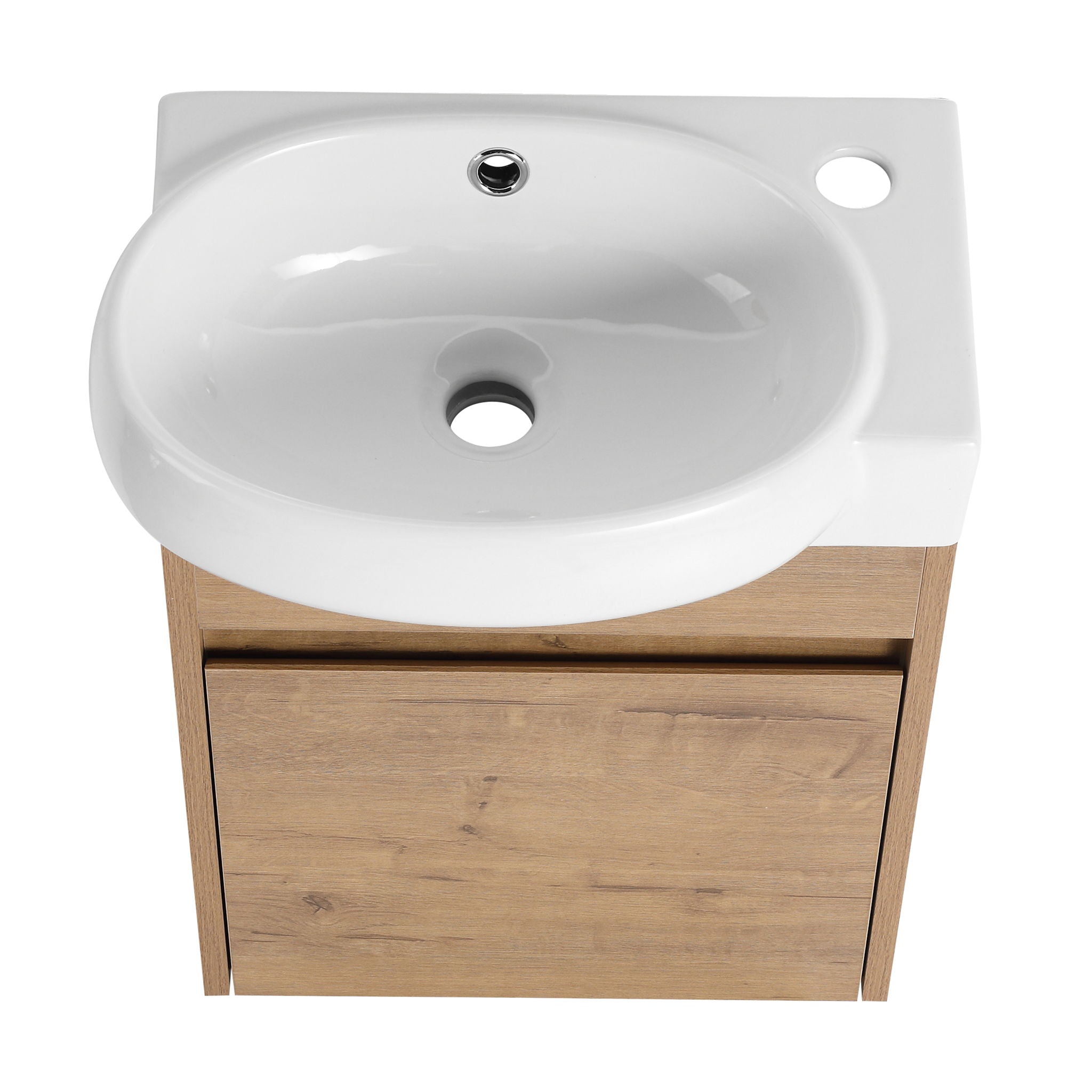 Wall Mounted Bathroom Vanity With Sink And Storage Rack, Soft Close Doors