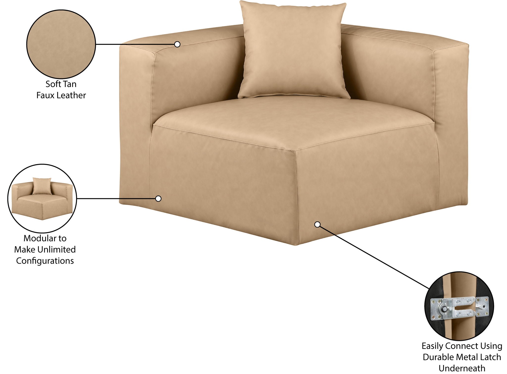 Cube - Corner Chair - Tan