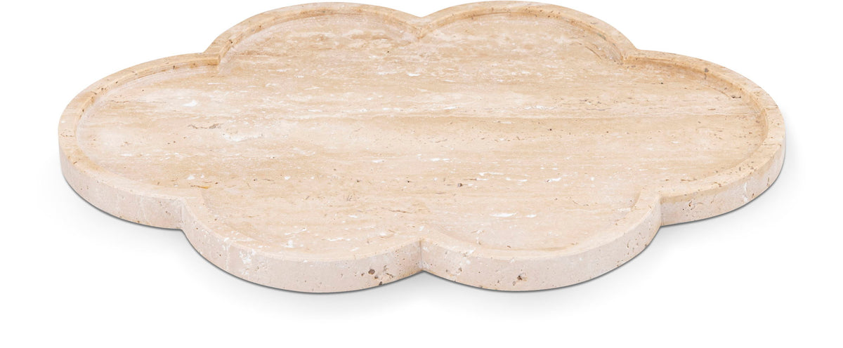 Rimini - Travertine Clover Shaped Tray - Natural