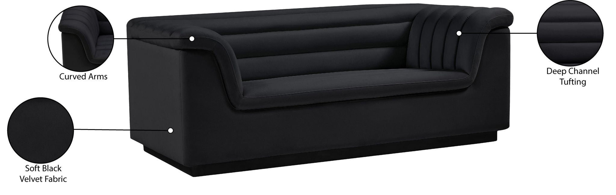 Cascade - Velvet Loveseat