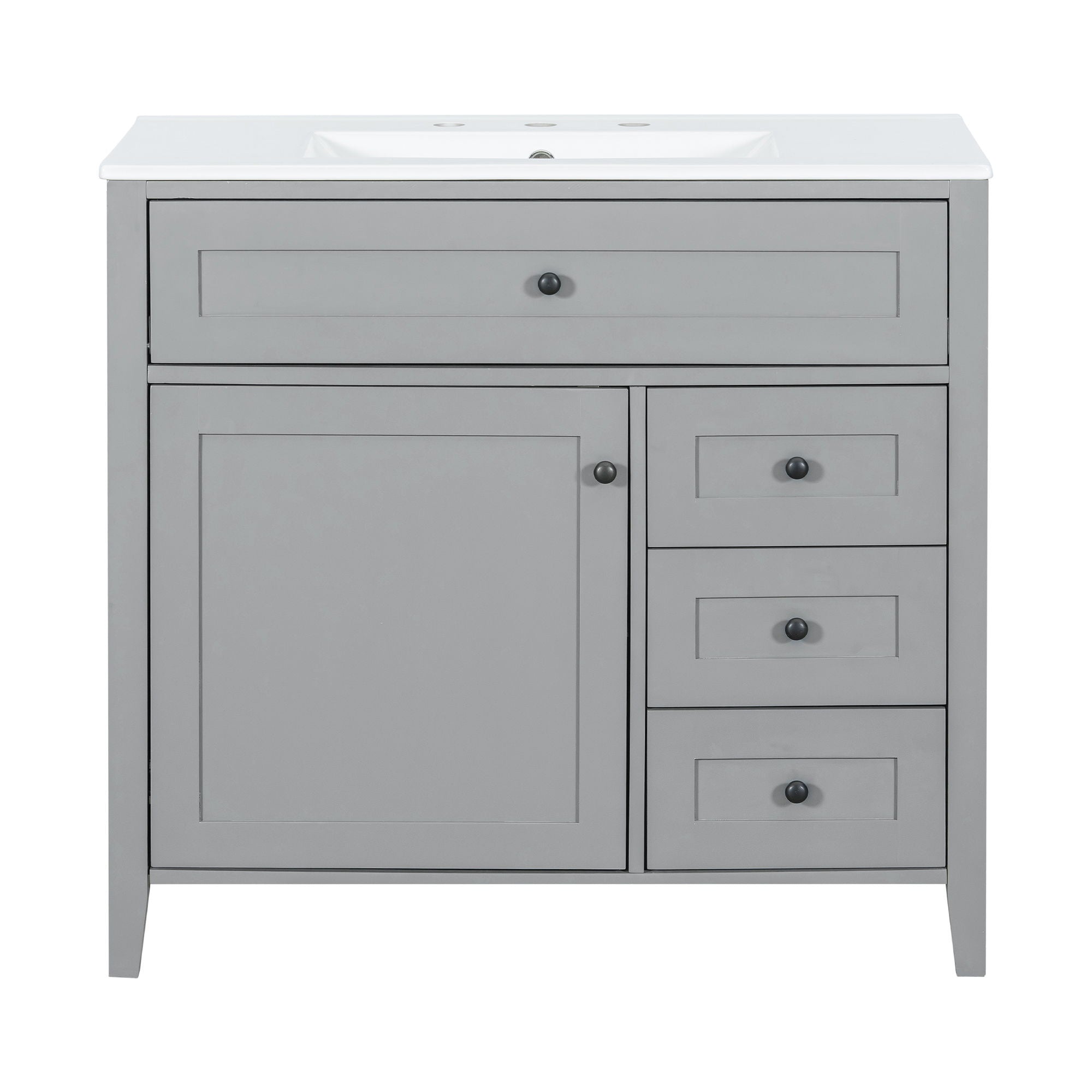 Bathroom Vanity With Sink, Cabinet With 3 Drawers And Adjustable Shelf