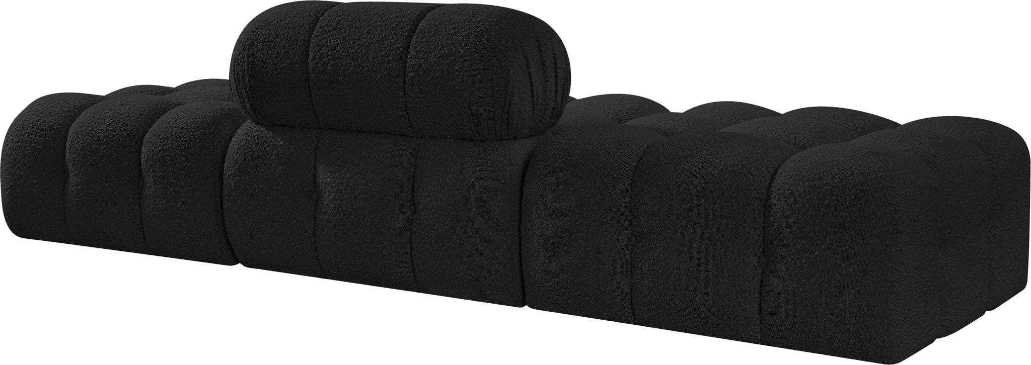 Ames - 3 Piece Boucle Upholstered Modular Sofa With 2 Backless Seats