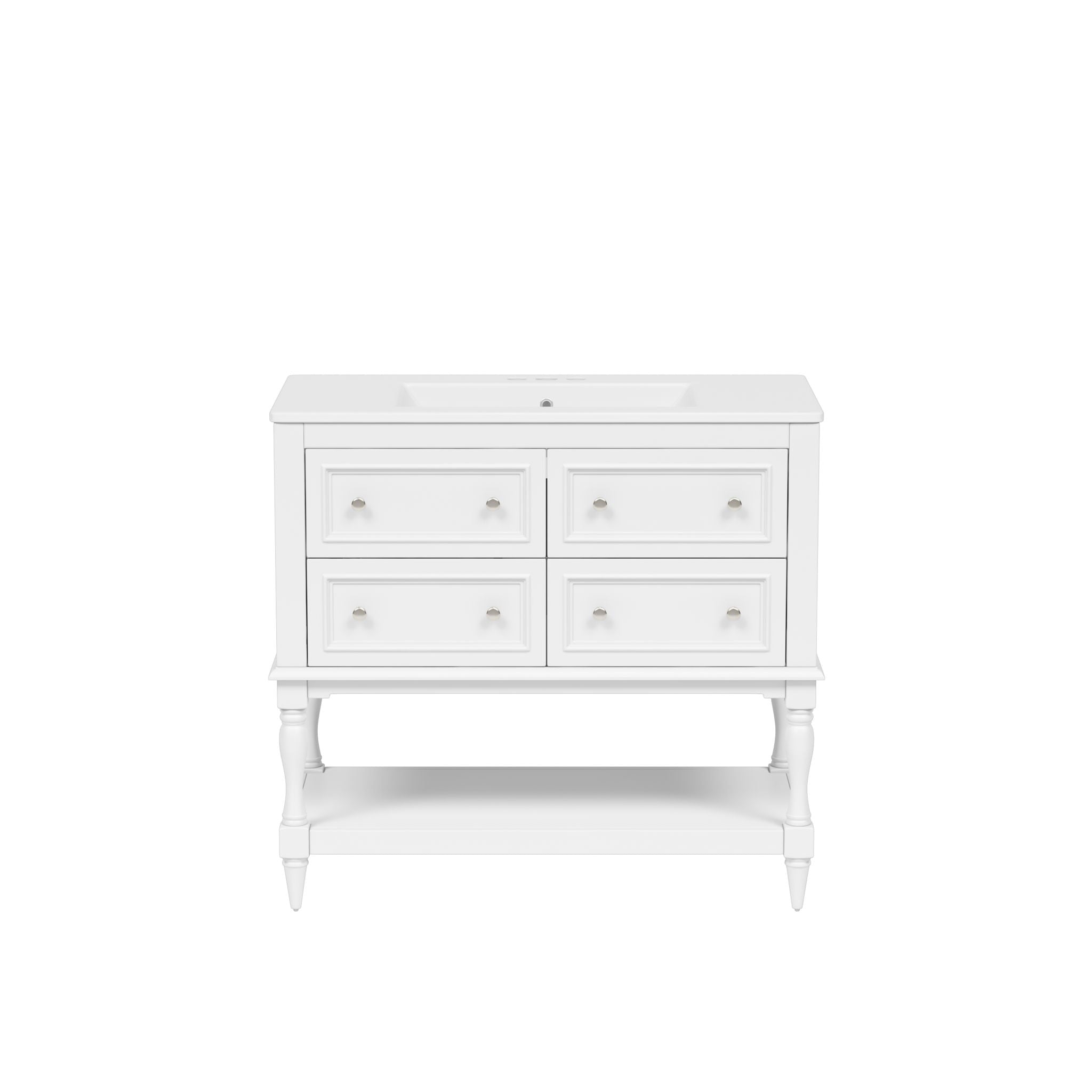 Bathroom Vanity Cabinet With Undermount Sink, 4 Drawer Set