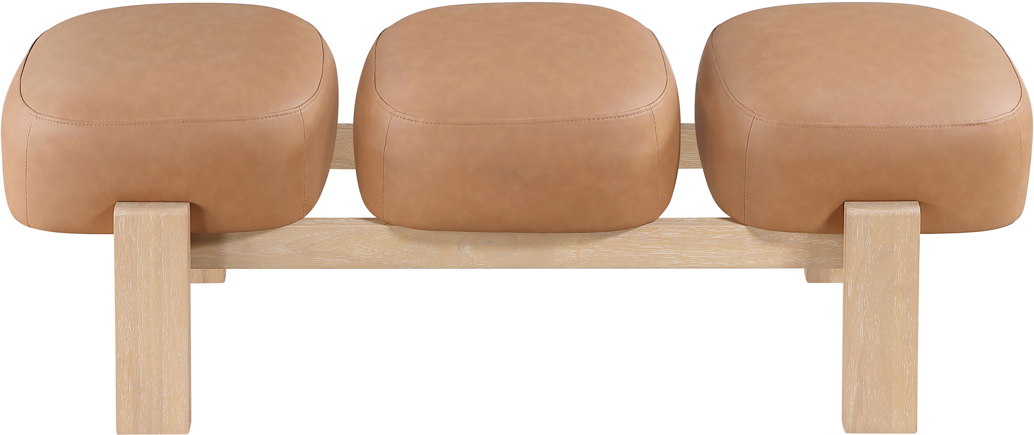 Woodcrest - Vegan Leather Upholstered Bench - Painted Natural Base