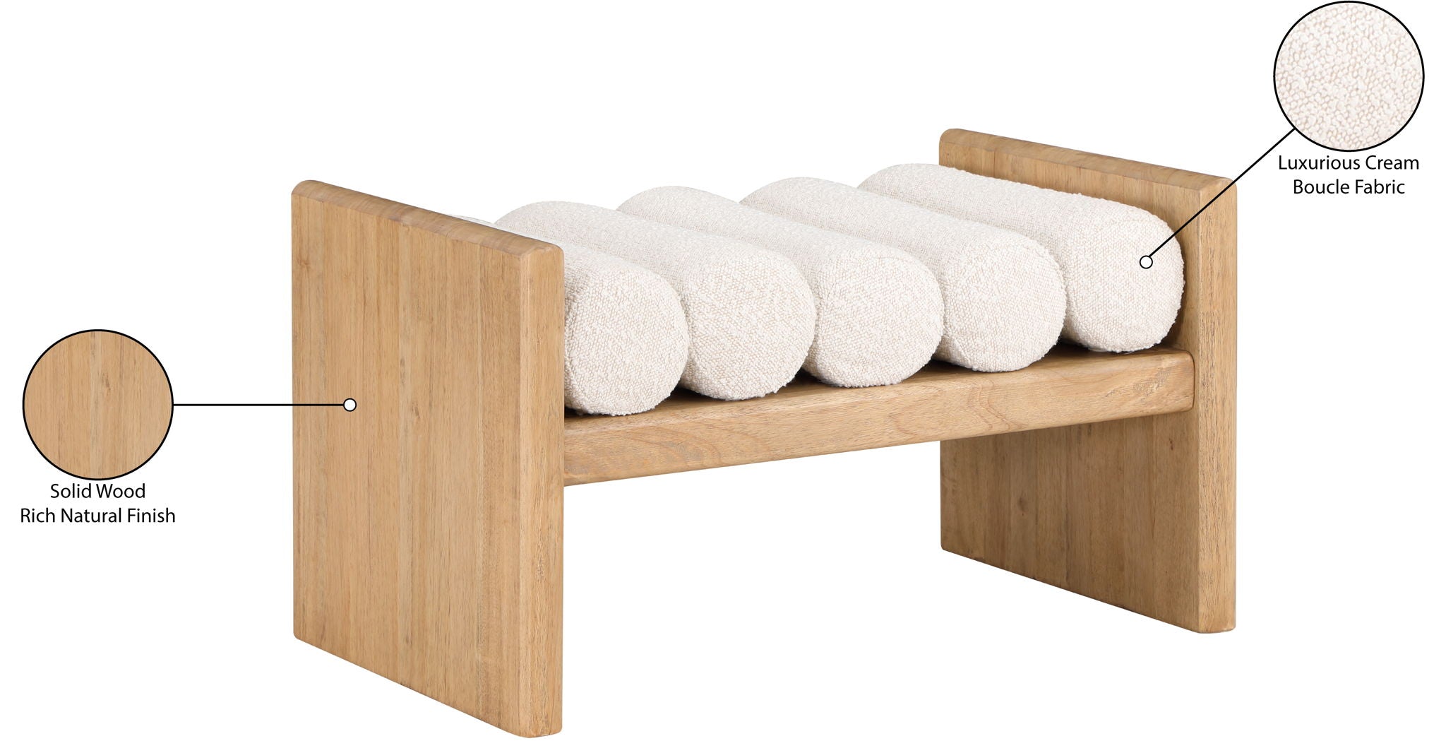 Waverly - Bench With Natural Frame