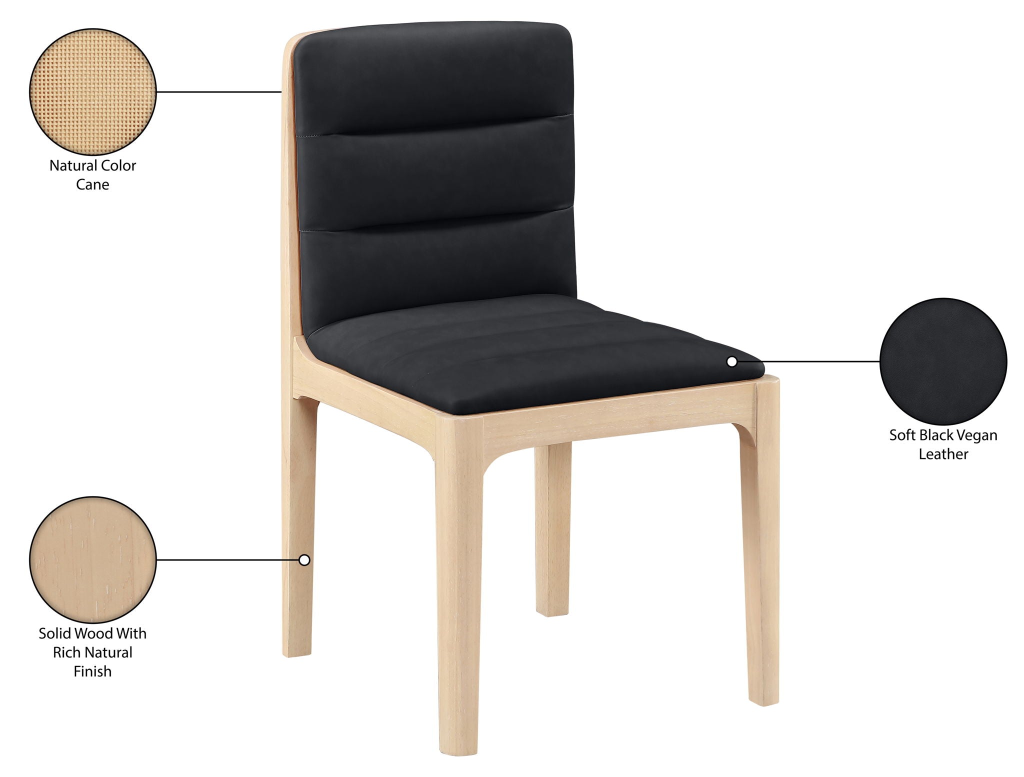 Ellis - Vegan Leather Upholstered Dining Chair (Set of 2) - Natural Base