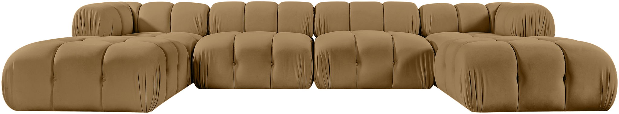 Orin - Velvet 6 Piece Modular Double Chaise Sectional