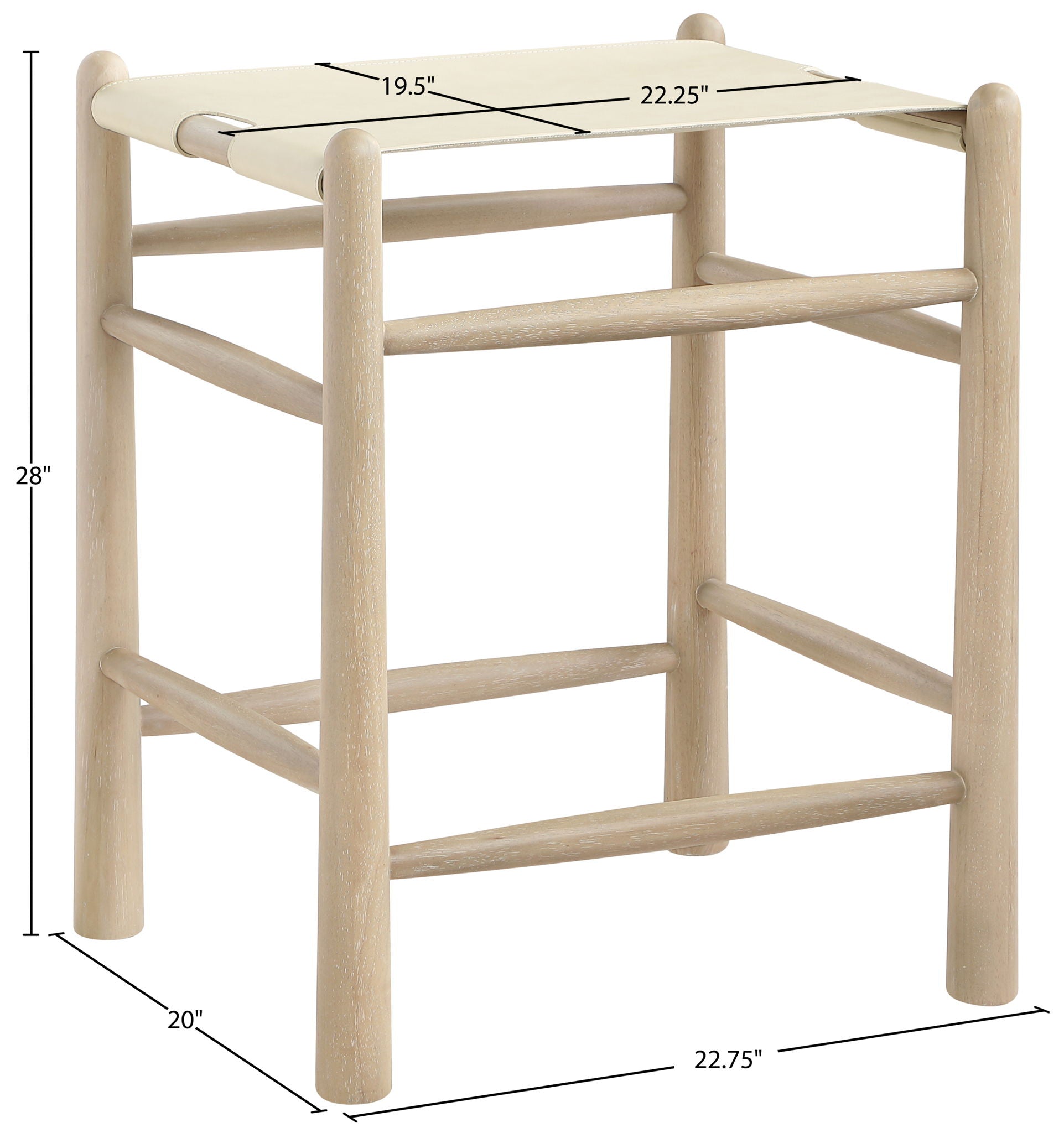 Santos - Backless Counter Stool With Stained Natural Base