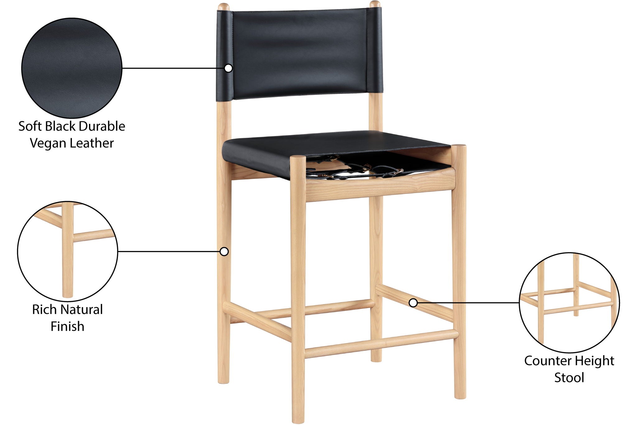 Rawlins - Counter Stool - Natural Frame