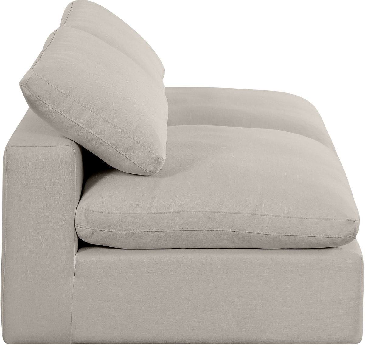Comfy - Linen Modular Armless Sofa 2 Seats