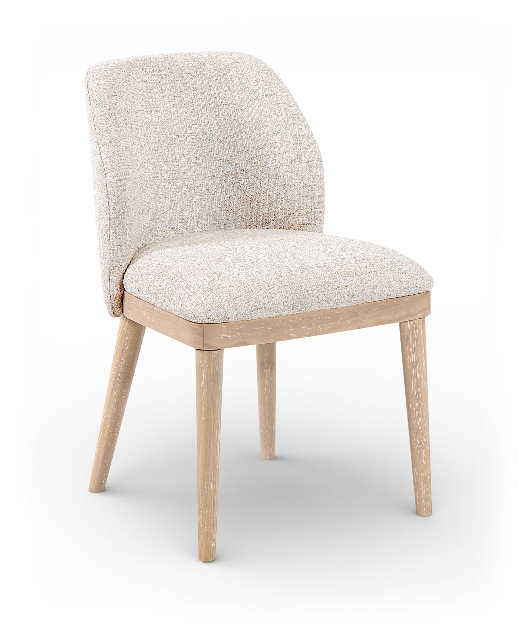 Valeo - Linen Textured Fabric Upholstered Dining Chair (Set of 2) - Painted Natural Base