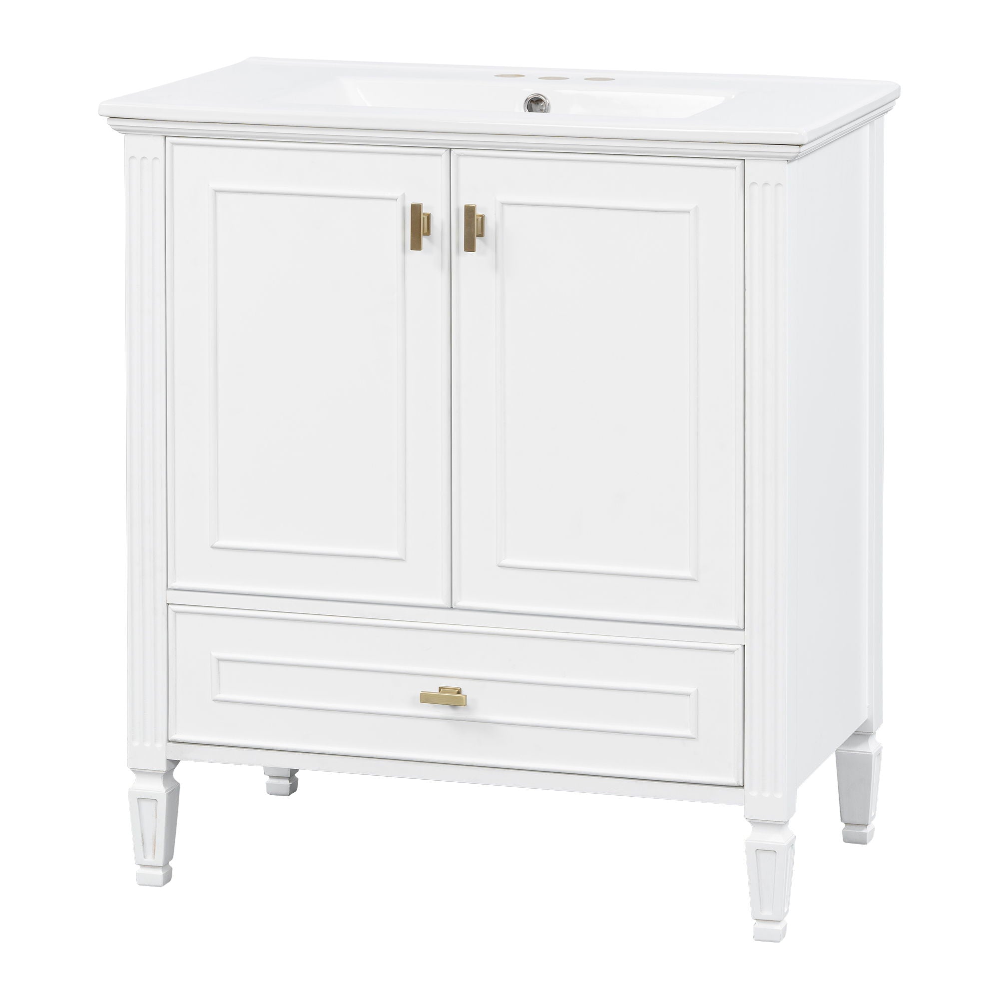 Freestanding Vanity With 1 Drawer & 2 Soft Close Doors With Door Mounted Storage