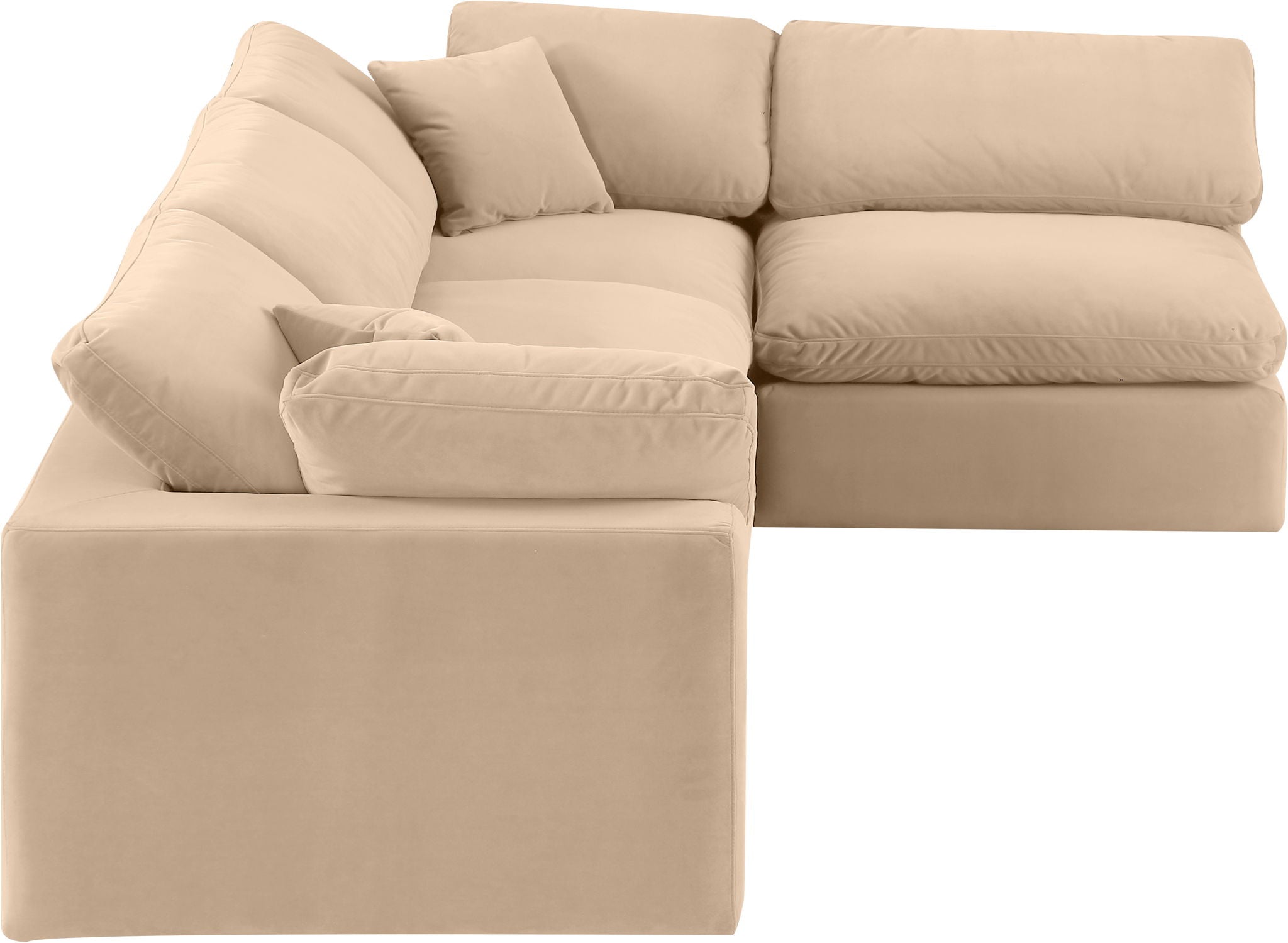 Comfy - 4 Piece Velvet Modular Armless Sectional