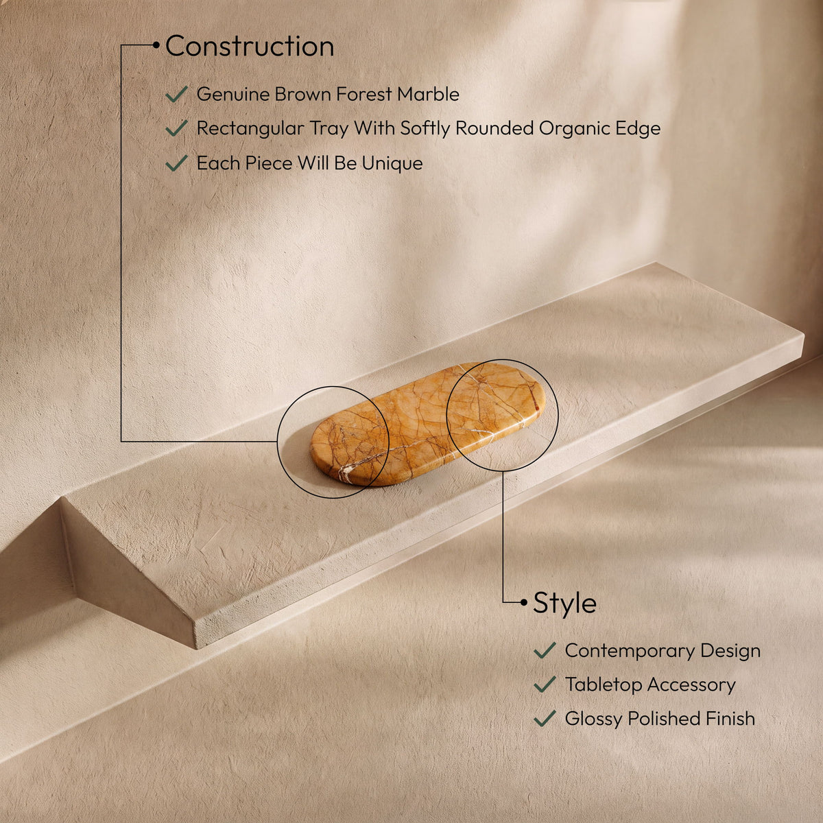 Carrell - Genuine Marble Tray