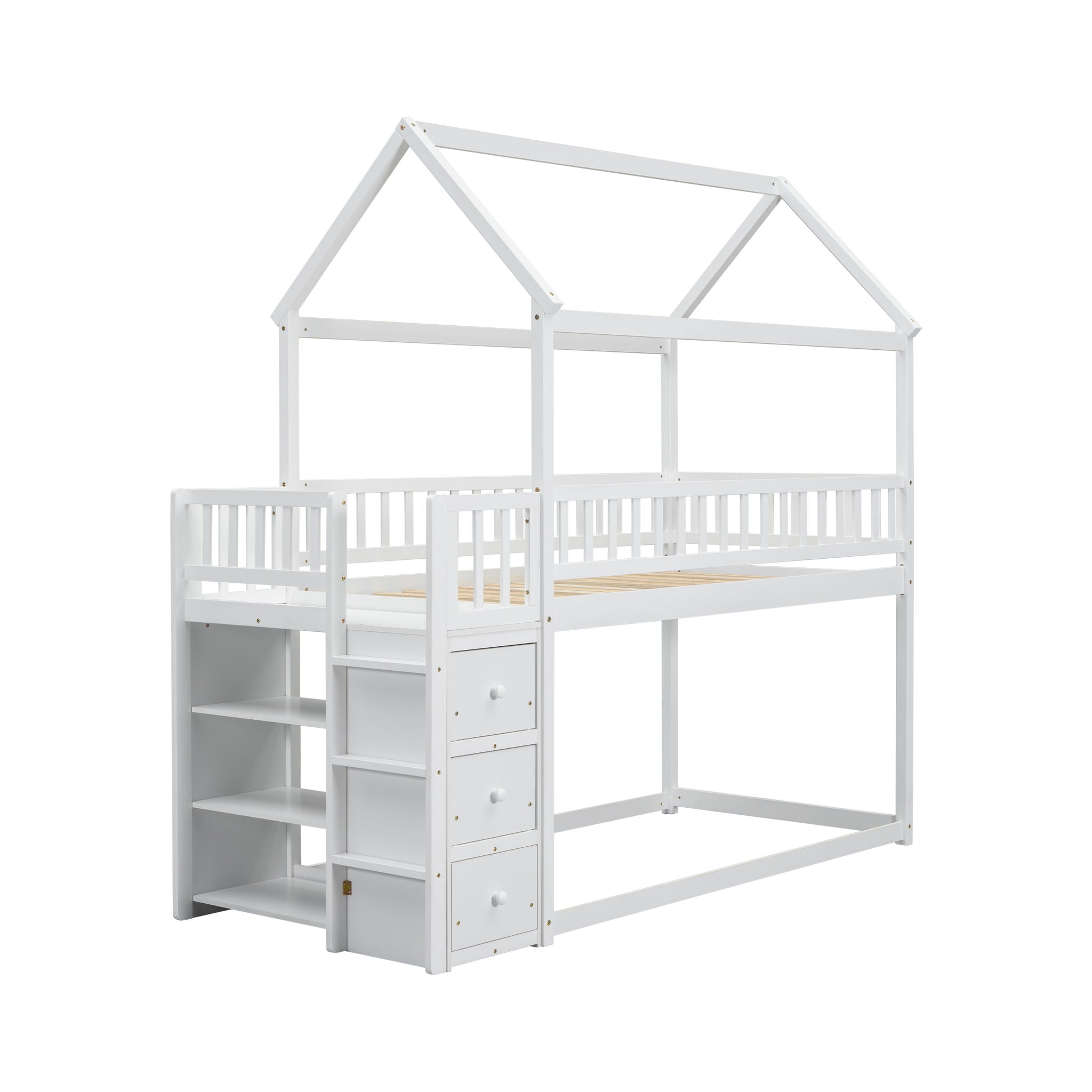 Bunk Bed With Shelves And Drawers, Storage Focused Design